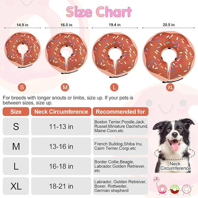 BEAUTYZOO Dog Cone Alternative After Surgery for Large Medium Small Dogs, Soft Inflatable Cone Collar for Dogs Cats, Dog Neck Donut E Collar Dogs Recovery Collar to Stop Licking, Chocolate Brown, XL
