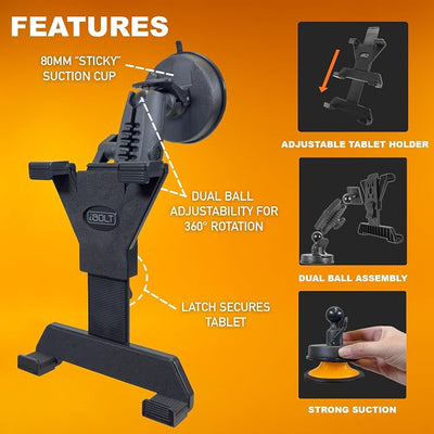 iBOLT TabDock BizMount Tablet Suction Cup Mount for Trucks & Vehicles