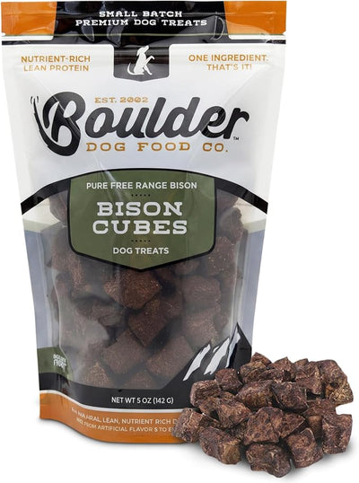 Bison Dog Treats Single Ingredient Healthy Dog Treats - All Natural, Vet Approved, Grain Free, Nutritious Made in USA (Bison Lung, 5oz)