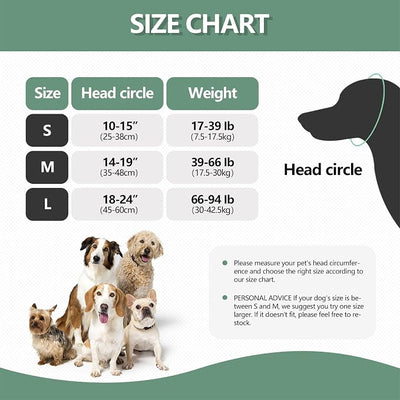 JOHNBOLIN Dog Ear Muffs - No Shake Ear Wrap & Quiet Calming Hoodie, Adjustable Head Snood Cover for Dogs, Noise & Anxiety Relief, Hematoma Protection for Grooming, Bath, Drying, Fireworks (Green, M)