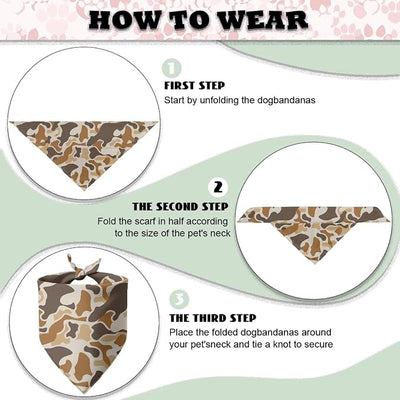 KEIAHUAN Duck Camo Hunting Dog Bandanas 1 Pack Triangle Reversible Pet Scarf for Boy and Girl Triangle Pet Bibs Scarf Pet Costume Accessories Decoration