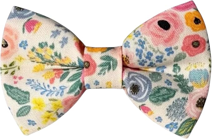 Detachable Dog Bow Tie, Slide-On Pet Bowtie for Collars, Stylish Durable Dog Lover Accessory Small, Medium & Large Dogs (Wonderland Garden, X-Large (5.5in Wide))