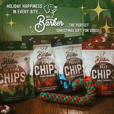 Beg & Barker Chicken Chips for Dogs (3.5 Ounce, Pack of 2) - Single Ingredient Dog Treats for Large & Small Dogs Protein Human Grade Dog Treats Made from Real Meat Beef, Made in USA