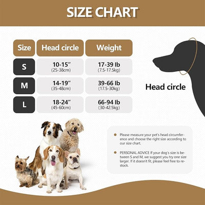 Meifsou Quiet Ears for Dogs - Adjustable Ear Covers for Noise, No Shake Dog Head Wrap, Dog Calming Hood for Thunder, Lightning, Fireworks, Dralon Fabric and Thickened Soundproof Cotton, Taupe, L
