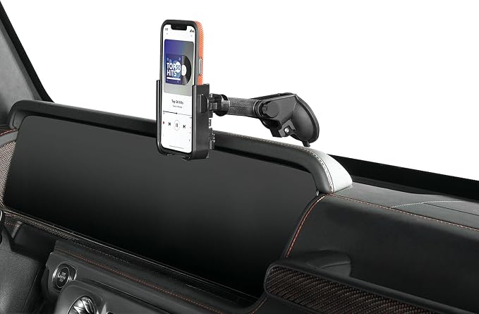 WeatherTech WindshieldFone - Universal Windshield-Mounted Car Phone Holder - Black Billet Knobs