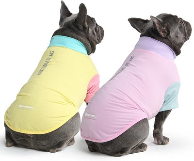 Spark Paws Sunblock Dog T-Shirt, SPF30 Protection, Lightweight Breathable Quick Dry for Dogs with Sensitive Skin - Gelato & Yuzu (Set of 2) - Size XL