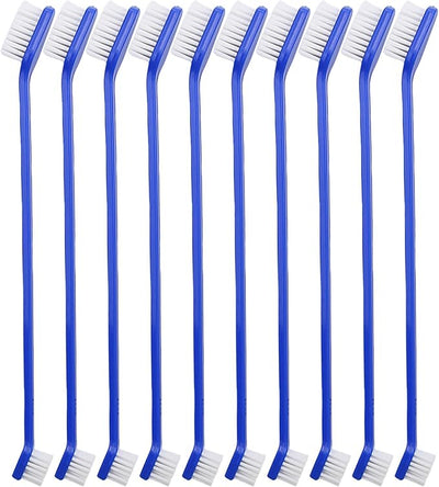 Newday 50 Pieces Double-Headed Dog Cat Pet Toothbrush, Super Soft Bristles Oral Care Teeth, pet Tooth Brush for Dogs, Dog toothbrushes in Bulk Individual polybag (Blue)