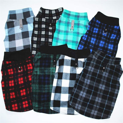Dog Sweater, Soft Fleece Vest with Leash Ring Pullover Jacket Winter Pet Dog Clothes for Puppy Small Dog Cat Teddy Chihuahua Yorkshire for Christmas (XXX-Large, Black Grey Plaid)