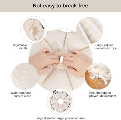 H HIDREAM Dog Cone Collar Stress-Free Recovery Cone Alternative: Adjustable Depth & Diameter for Wide-Neck Dogs (Pugs, Bulldogs, Bullies) Egg White XL-B
