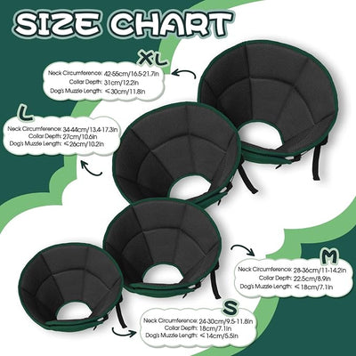 Allroaring Small Dog Cone, Soft Recovery Collar to Stop Licking,Green S | Breathable Fabric; Hot Spots & Allergies Protection; Wound Healing; Adjustable Secure Fit; Foldable; Spay and Neuter