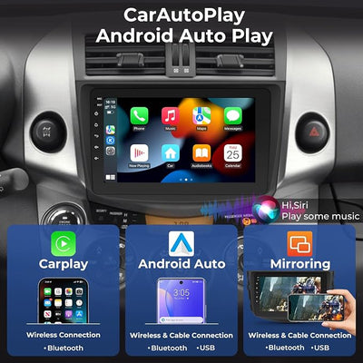 Car Radio Stereo for Toyota RAV4 2006-2012, CarPlay & Android Auto, 4+64GB | Android16, 8" RAV4 Replacement Stereo, WiFi 6, BT 5.4, Supports GPS, SWC, OBD and TPMS, Custom Backgrounds