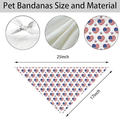 4th of July Dog Bandana, Patriotic Balloon Pet Triangle Scarf for Independence Day Party Outfit, American Flag Neckerchief for Small Medium Dogs, Independence Day Puppy Gift