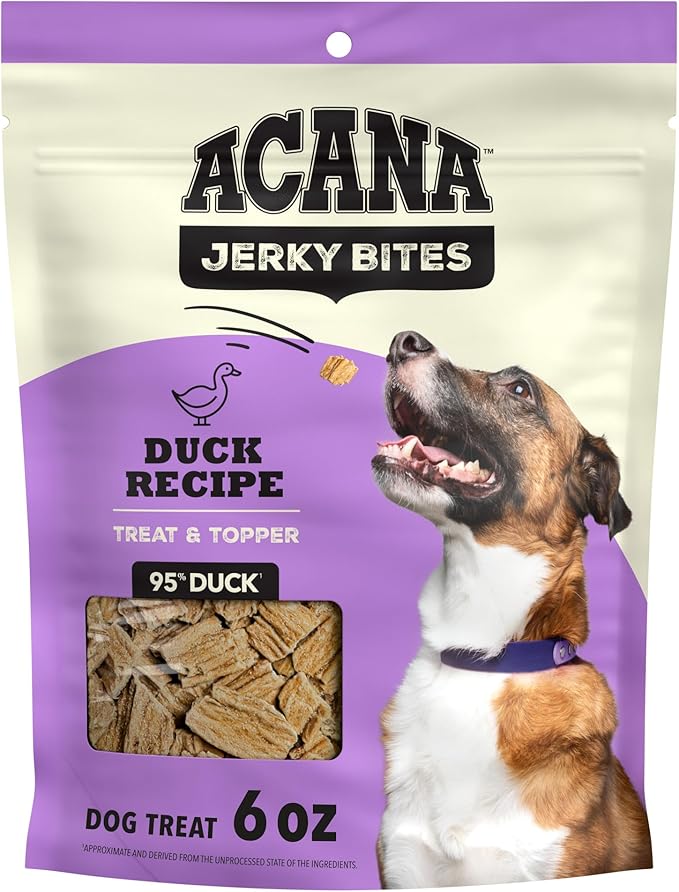 ACANA Jerky Bites Dog Treats Duck Recipe, 6oz Bag