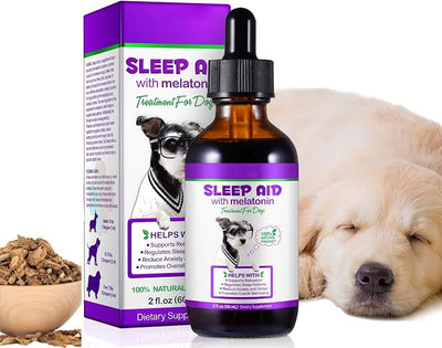 Dog Melatonin, Melatonin for Dogs Calming, Dog Anxiety Relief, Dietary Supplement Liquid, Helps to Support Restful Sleep