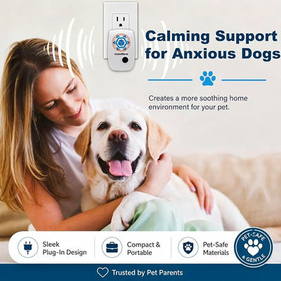 Dog Anxiety Relief Device – Psychological Acoustic Therapy for Separation Anxiety, Stress Barking & Thunder Fear – No Pheromones, No Chemicals – Drug-Free Sound Therapy for All Dog Breeds