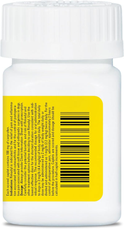 Rimadyl (carprofen) for Dogs, 100 mg, 60 Caplets