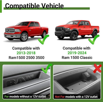 Magnetic Phone Mount Holder for 2013-2018 Dodge RAM 1500 2500 3500 & 2019-2024 RAM 1500 Classic Magnet Dash Cell Phone Cradles Adjustable Phone Stand Accessories for RAM (Without 12V Outlet)