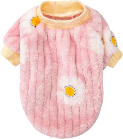 FabriCastle Small Dog Sweaters, 3-Pack Dog Clothes XS for Dogs Girl & Cats, Soft and Warm Pet Coats XXS - XXL, Winter Pet Jackets, Doggy Apparel Costumes, Puppy Outfits (Pink,Violet,Yellow, X-Small)