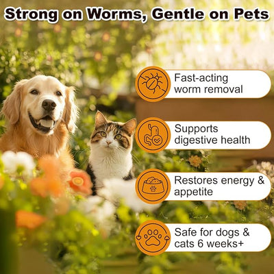 FLIKO 7 Way Dewormer Flavored Chewables for Dogs & Cats, Pyrantel Pamoate & Praziquantel, Safe for 4 Weeks and Older, 50 Count