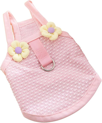 Summer Dog Shirt Soft Breathable with Leash Ring Pet Vest for Small Medium Dogs