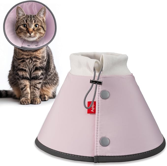 Agape Soft Dog Cone for Small Dogs & Cats, Recovery Collar to Stop Licking | Comfy E-Collar Alternative for Puppies, Adjustable Cloth Cone After Surgery, Protective Neck Cone for Kittens, Washable