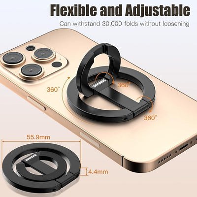 Magnetic Phone Ring for MagSafe Dual-Sided Magnetic Phone Grip Magnet Phone Stand Grip Compatible with iPhone 17/16/15/14/13 Pro Max Plus Mag Safe Accessory for Car Mounts