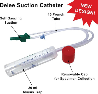 Dogzymes Delee Style Suction Catheter for Extracting Liquid or Mucous from Animal's Nose and Mouth with Easy to use Tubes and Gentle Mouth Suction