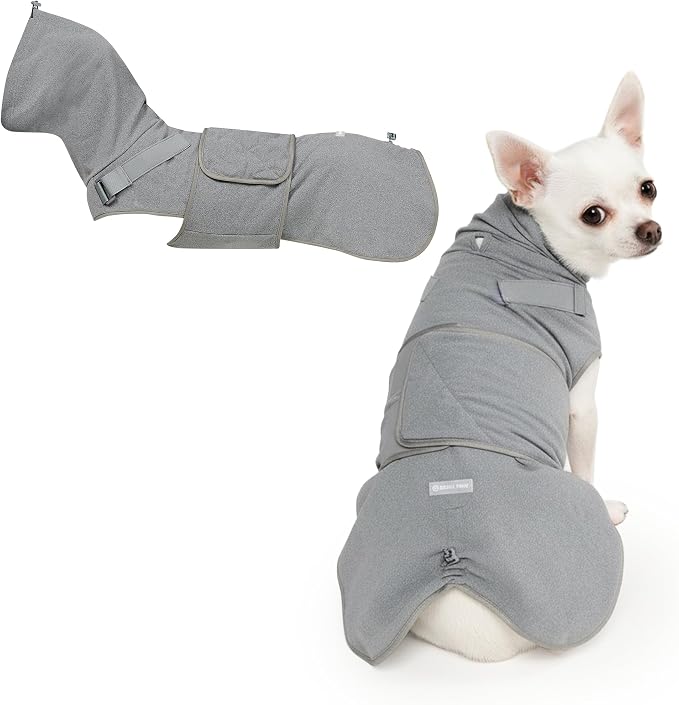 Spark Paws Anxiety Relief Vest for Dogs – Gentle Compression Dog Anxiety Suit, Calming Wrap for Separation Anxiety, Thunder, Fireworks, Suitable for Small Medium and Large Breeds - Grey - Size M