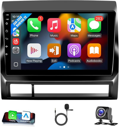 Leadfan Car Radio for Toyota Tacoma 2005-2015 Stereo Replacement with Wireless Carplay Android Auto, 9'' Touchscreen Buit-in Bluetooth GPS Navigation WiFi Backup Camera Mic 2+32G