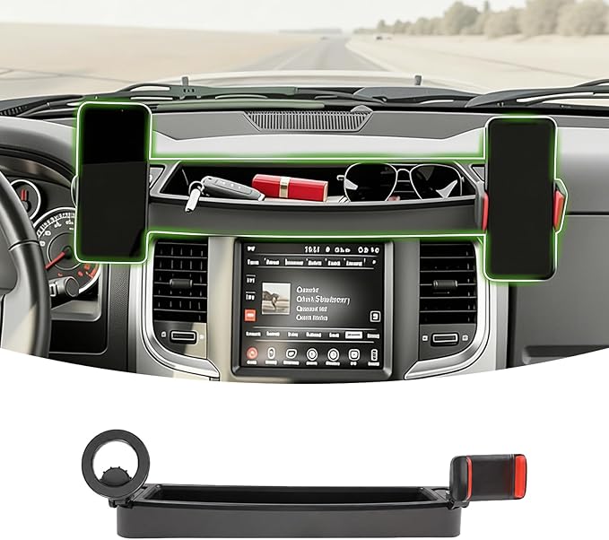 Magnetic Phone Mount Holder for 2013-2018 Dodge RAM 1500 2500 3500 & 2019-2024 RAM 1500 Classic Magnet Dash Cell Phone Cradles Adjustable Phone Stand Accessories for RAM (Without 12V Outlet)
