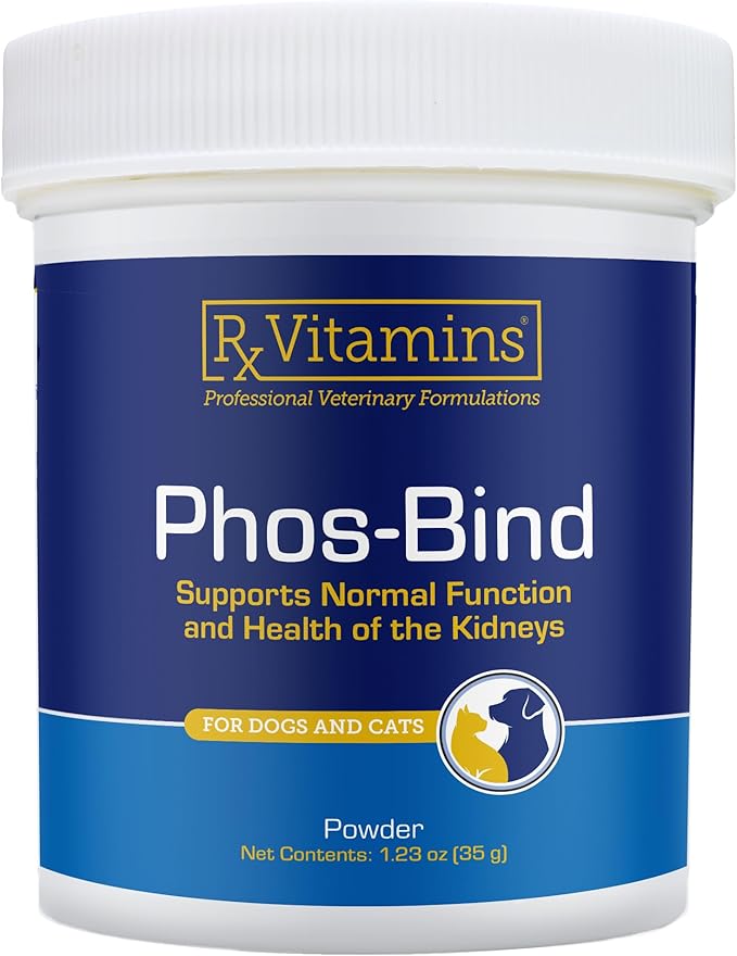 Rx Vitamins Phos-Bind Phosphate Binder for Cats and Dogs - 35g | Kidney Support to Help Reduce Phosphorous Absorption & Lower Serum Levels - 100% Aluminum Hydroxide for Dogs & Cats