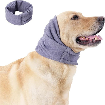 Dog Ear Cover, Comfort Dogs Hoodie for Anxiety, Adjustable Ear Wraps Muffs for Noise Protection, Purple S