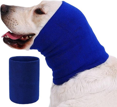 Dog Calming Band Cat and Dog Anxiety Relief Cover,Double Layer Thickened Pet Ears Elastic Neck Band Noise Cancelling Ear Muffs for Anxiety Relief/Noise Protection,Grooming,Thunder,Fireworks