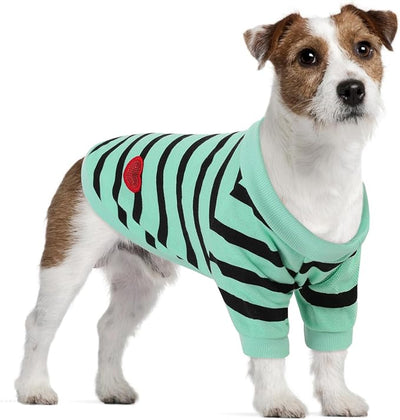 Dog Shirts for Large Dogs, Striped T-Shirts Dog Vest Pet Apparel Tee Shirts Spring Summer Suitable for Small and Medium Large Pets French Bulldog Bichon, Turquoise XL