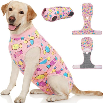 Kuoser Dog Surgery Suit Female Spay, Dog Recovery Suit Male Neuter, Pet Clothes Onesie for Surgery Anti Licking Abdominal Wounds Puppy Surgical Recovery Bodysuit Shirt, Substitute E-Collar & Cone