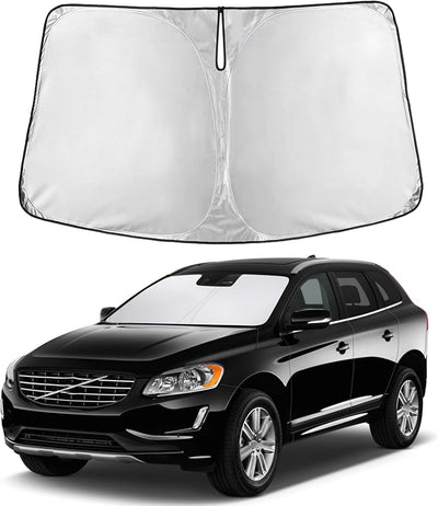 EcoNour Windshield Sunshade Compatible for Volvo XC60 2010-2015 2016 2017, Sun Visor for Front Windshield & Window Sun Shade Cover, UV Heat Blocker & Protector, Car Accessories