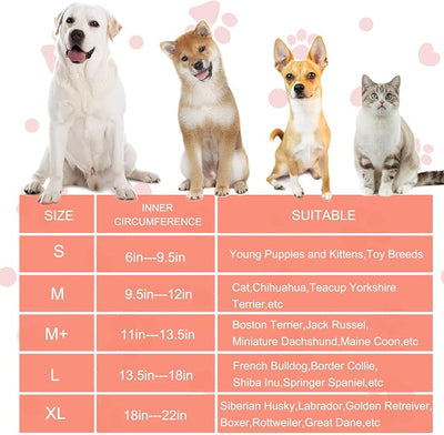 Inflatable Dog Cone Collar for Large Medium Small Dogs, Soft Dog Donut Collar Adjustable Recovery Cone for Pets After Surgery, Extra Enhanced Anti-Licking Guard Shield (Pink Donut, Medium)