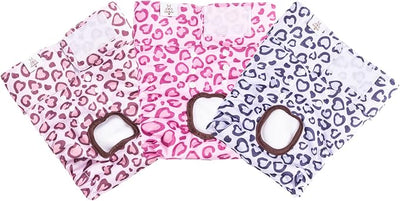 CuteBone Dog Diapers Female Washable Small Medium Large 3 Pack Reusable Doggie Diapers Puppy Period Pants for Doggy Heat Cycle Peeing D54L