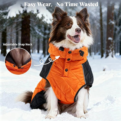 Dog Coat Dogs Jacket Waterproof Reflective Adjustable Dog-Winter Coats for Small/Medium/Large Dogs Dachshund Coat-(Orange, Small)