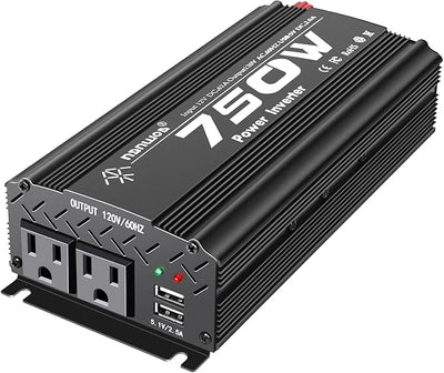 12V Inverter 750W Inverter 12V to 110V or Cars Trucks semi Trucks Various Vehicles with 2 AC Power outlets 2USB Ports