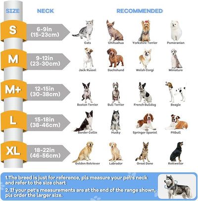 2-in-1 Upgraded Inflatable Dog Cone Collar with Detachable Anti-Licking Shield, Soft (M, Black)