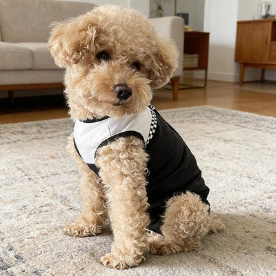 Dog Surgical Suit - Recovery Onesie for Dogs After Surgery, Spayed Female/Male Puppy, Breathable Anti-Lick Clothes, Alternative to Cone(Black and White-s)