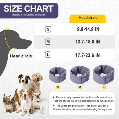 Meifsou Quiet Ears for Dogs - Adjustable Ear Covers for Noise, No Shake Dog Head Wrap, Dog Calming Hood for Thunder, Lightning, Fireworks, Vet Visits, Polyester and Stretch Cotton Blend, Purple S