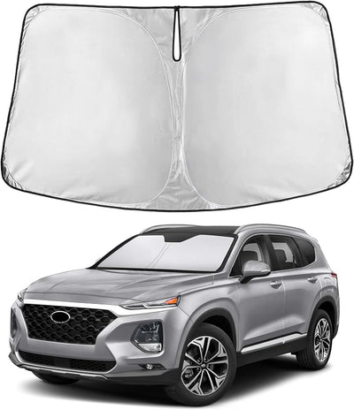EcoNour Windshield Sunshade Compatible for Hyundai Santa Fe 2013-2016 2017 2018, Sun Visor for Front Windshield & Window Sun Shade Cover, UV Heat Blocker & Protector, Car Accessories