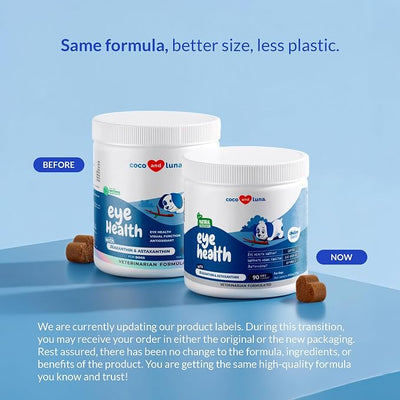 Eye Support for Dogs 90 Soft Chews - Vision, Omega 3 & Antioxidant | With Cod Liver Oil, Omega 3 EPA & DHA fatty acids. Supports eye health, vision & acts as antioxidant for dogs.