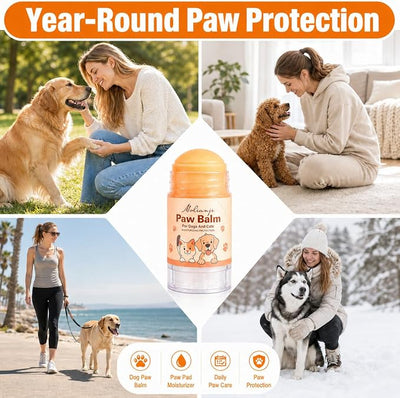 Dog Paw Balm & Nose Balm Stick for Dogs and Cats 1.41oz(40g), Lick-Safe Paw Wax Moisturizer for Dry Cracked Paws, Nose and Elbows, Helps Protect Against Hot Pavement,Snow and Road Salt