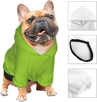 Dog Clothes, Custom Dog Hooded Sweatshirt, Personalized Pet Costume Robe Shirt with Text/Image/Club Name/Pet Shop Logo for Small Medium Large Dogs and Cats, GrassGreen, XS