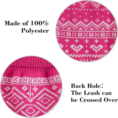 HOMIMP Dog Sweater Argyle - Warm Winter Clothes Puppy Soft Coat, Ugly Dog Sweater for Small Medium and Large Dogs, Pet Clothing Boy Girl, Pink 2XL