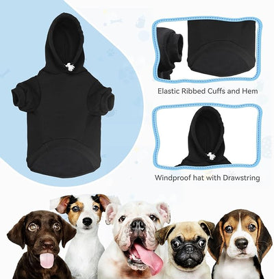 Dog Sweaters for Small Dogs Security Sweater Soft Brushed Fleece Pet Clothes Dog Hoodie Sweatshirt with Pocket(XS)