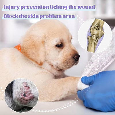 ROZKITCH Dog Leg Sleeve Only for Front Right Left, Lightweight Leg Covers to Prevent Licking Scratching Wound, Elbow Sleeve Easy on and Off Bandage for ACL CCL Stripe XL